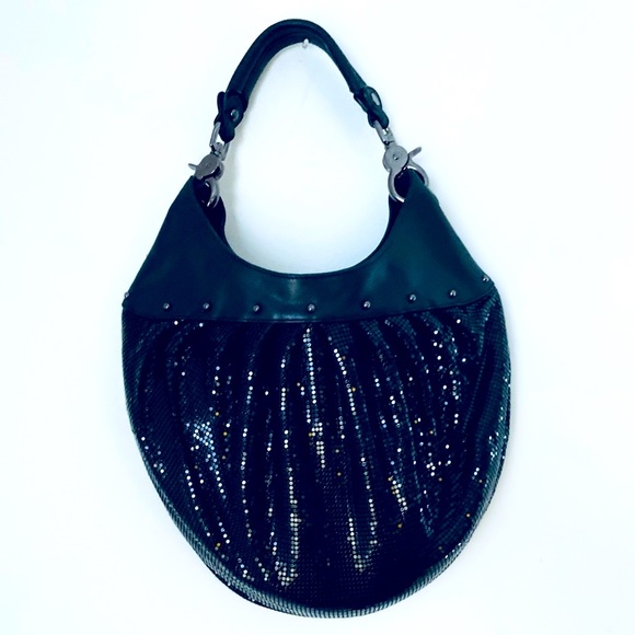 Cole Haan g series black leather & sequin purse - Picture 2 of 7